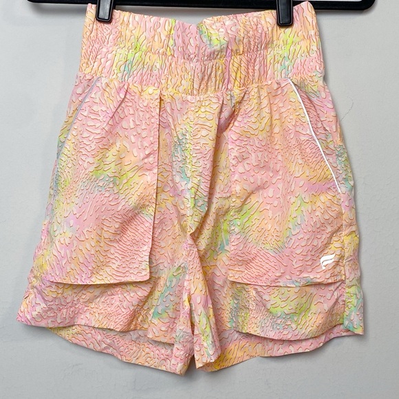 Fabletics Ultra High Waist Piped Nylon Shorts in Coral Leopard - Picture 6 of 12